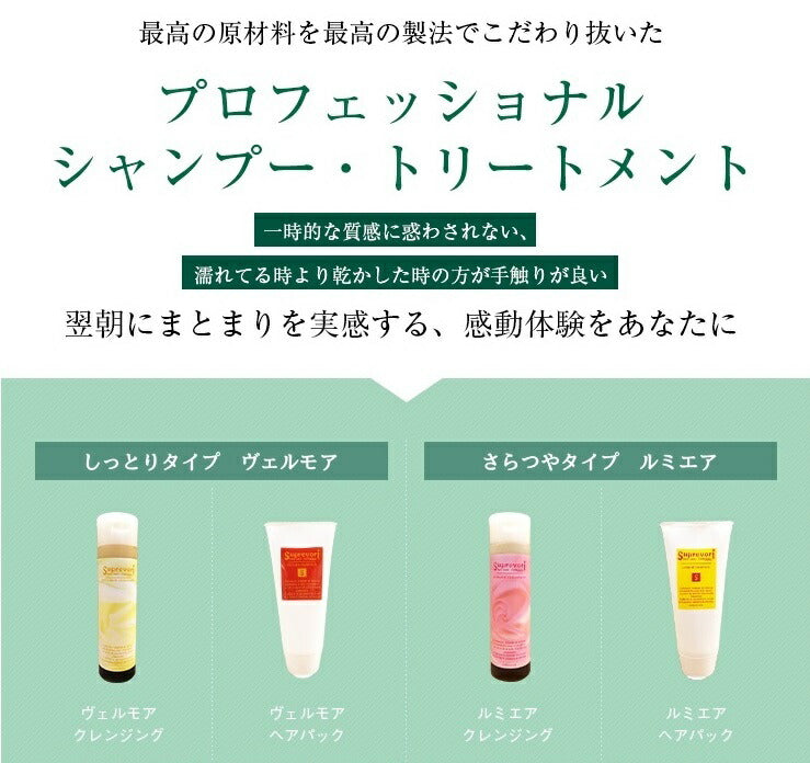 【さらつや潤いセット】ルミエア・シャンプー200mlー&ヴェルモア・トリートメント150g フラーレン EGF プラチナ プロテオグリカン エイジングケア 美容室専売品 ラッピング対応 バレンタイン ギフト ケラチン コラーゲン リピジュア